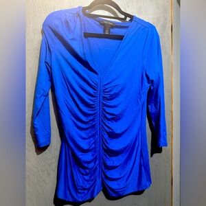White House Black Market Cobalt Blue Vneck and three quarters sleeve top